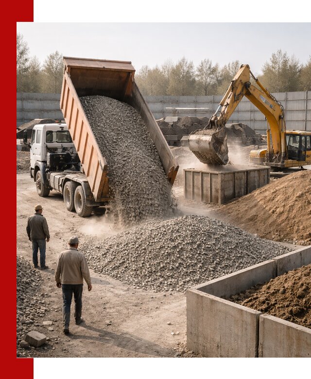 Доставка нерудных материалов с погрузкой и разгрузкой в Малоярославце