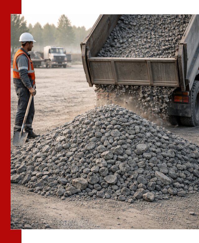 Гранитный щебень фракции 100–201 для строительства в Малоярославце