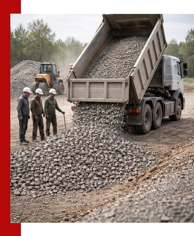 Доставка гравийного щебня фракции 70-120 в Малоярославце