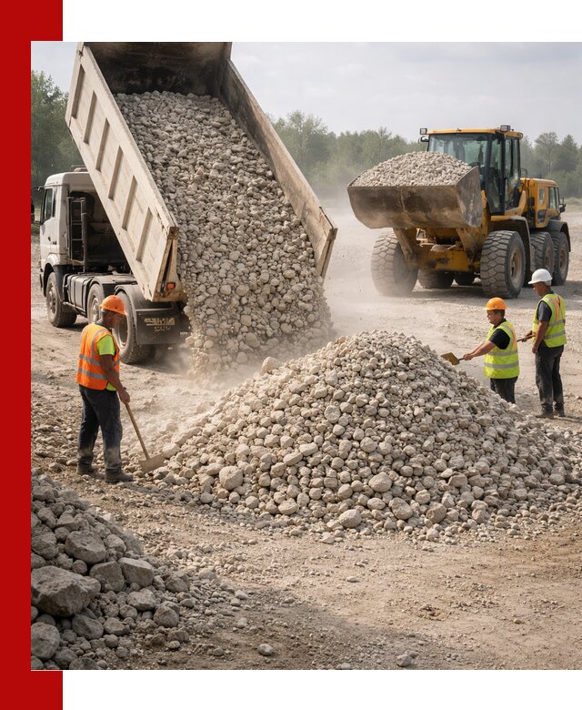 Доставка известнякового щебня фр. 40-70 в Малоярославце