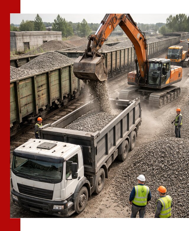 Железнодорожный щебень фракция 25–60 для поставок в Малоярославце