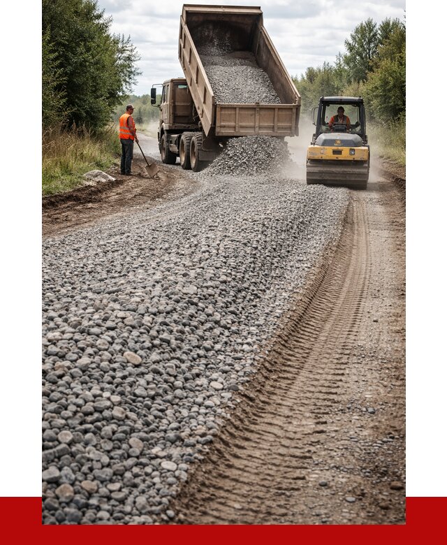 Щебень для отсыпки дороги в Малоярославце от 2792 р. ПРОНЕРУДМлр