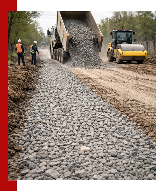 Доставка щебня для отсыпки дорог в Малоярославце высокого качества