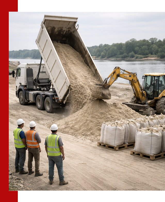 Доставка речного песка в Малоярославце самосвалами и погрузкой