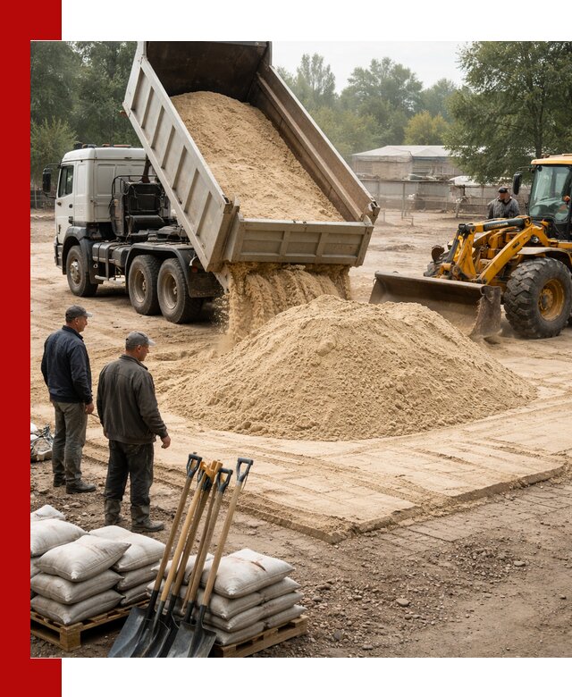 Доставка мытого песка в Малоярославце с самосвалами по выгодной цене