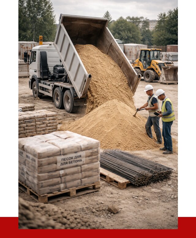 Песок для бетона в Малоярославце от 2586 р. с доставкой, ПРОНЕРУДМлр