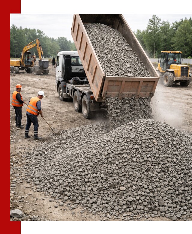 Доставка гравия фракции 40-70 в Малоярославце оптом и в розницу