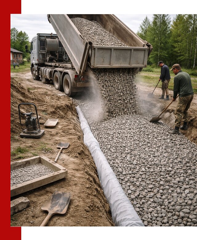 Гравий для дренажа с доставкой в Малоярославце качественный и недорогой