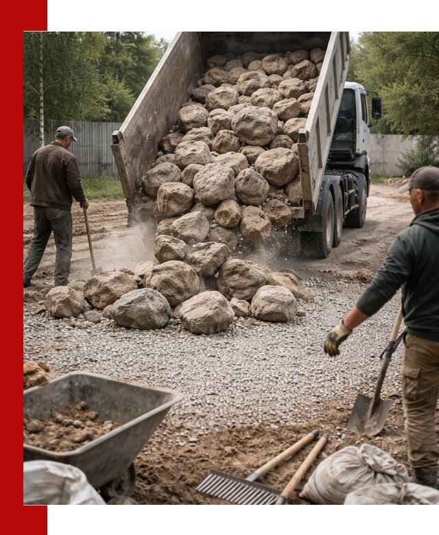 Доставка и укладка булыжника в Малоярославце