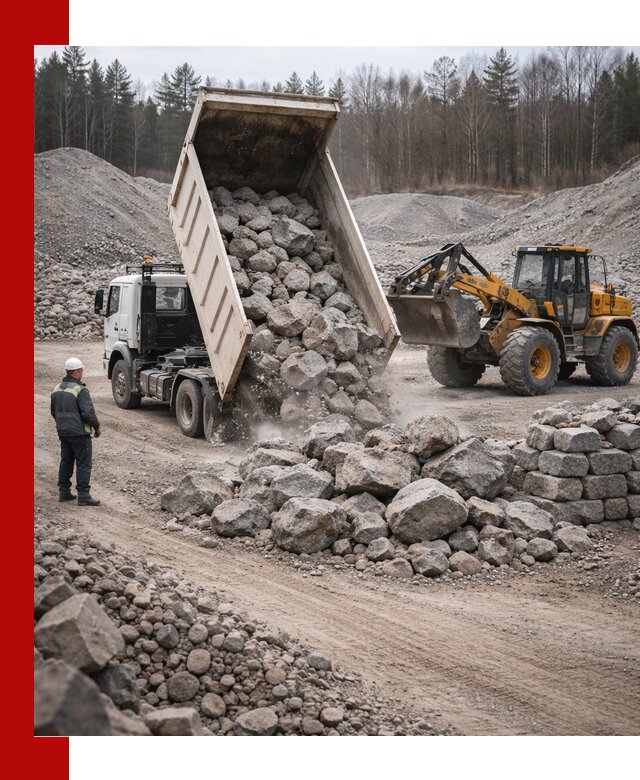 Доставка и продажа бутового гранитного камня в Малоярославце