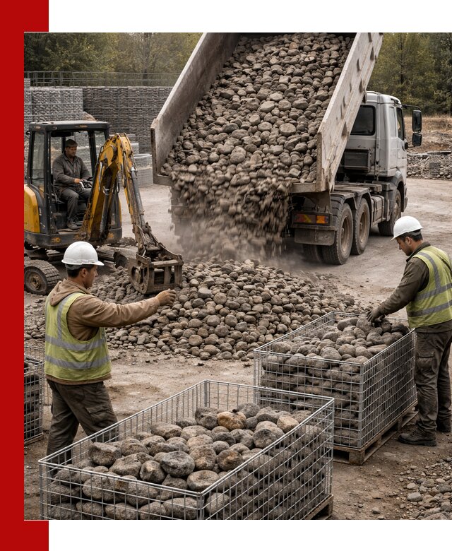 Камень для габионов фракция 100–201 в Малоярославце