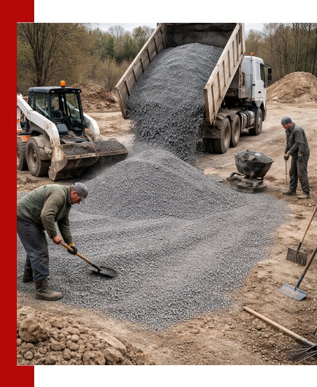 Отсев для подсыпки в Малоярославце — доставка и подсыпка на участок