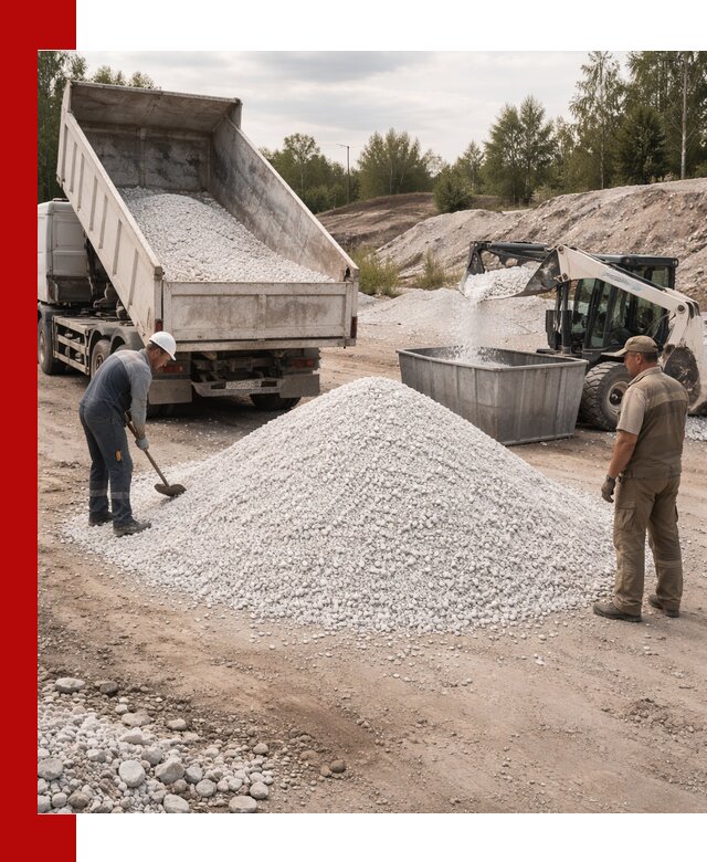 Доставка и продажа белой мраморной крошки в Малоярославце