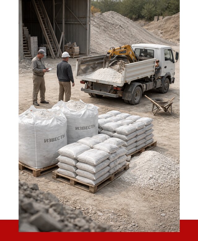Известь строительная в Малоярославце с доставкой от 4344 р. | ПРОНЕРУДМлр