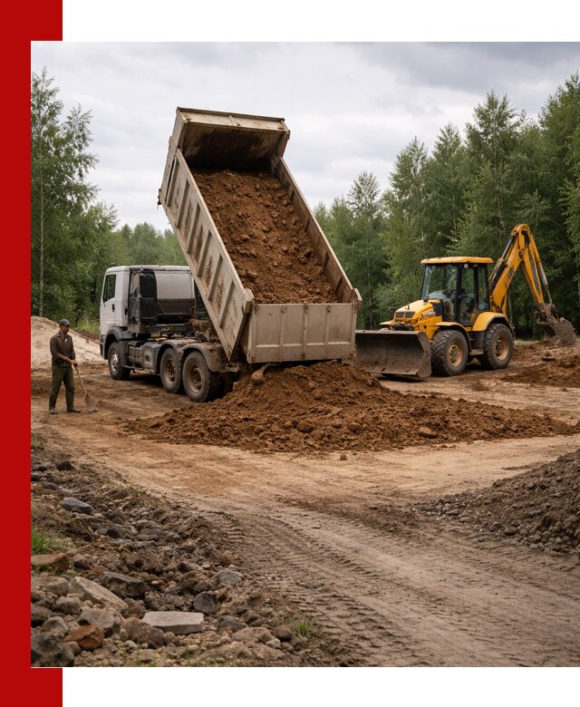 Доставка суглинка самосвалами в Малоярославце подсыпка и планировка