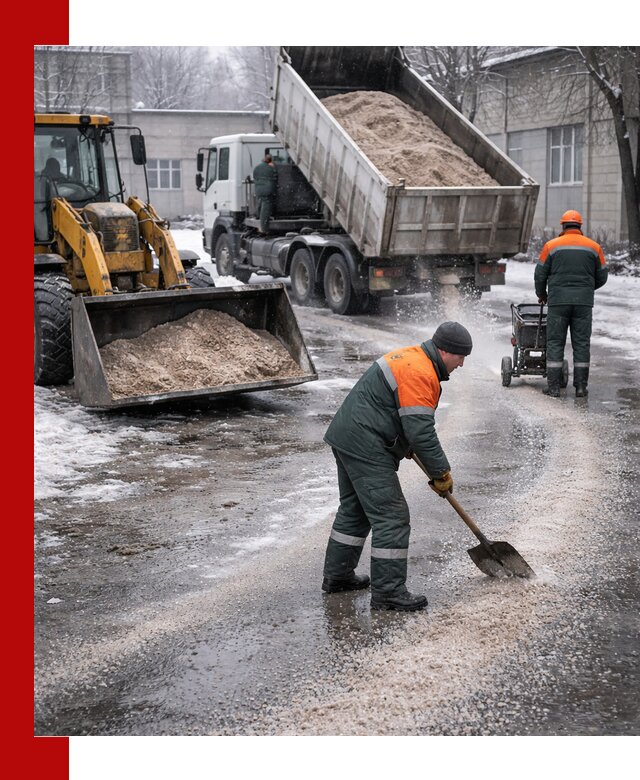 Реагент против гололеда с доставкой и нанесением в Малоярославце