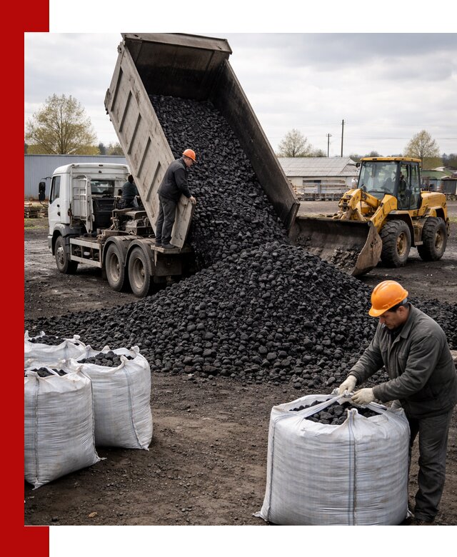 Доставка каменного угля в Малоярославце оптом и в розницу