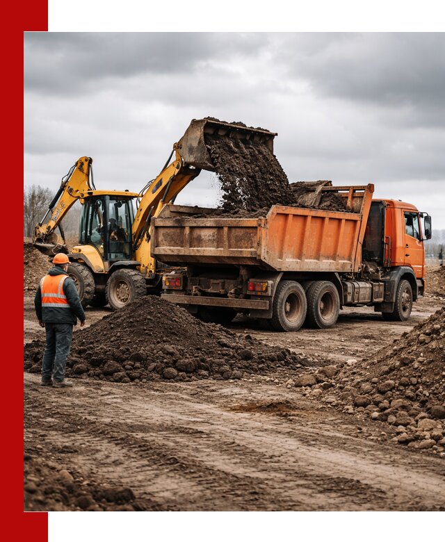 Вывоз грунта и строительного мусора в Малоярославце грузовыми самосвалами