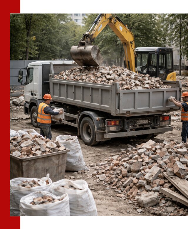 Вывоз строительного мусора в Малоярославце с самосвалами и контейнерами