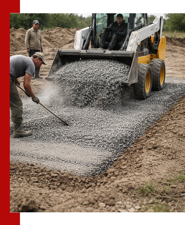 Устройство щебеночной подушки в Малоярославце для дорог и фундаментов